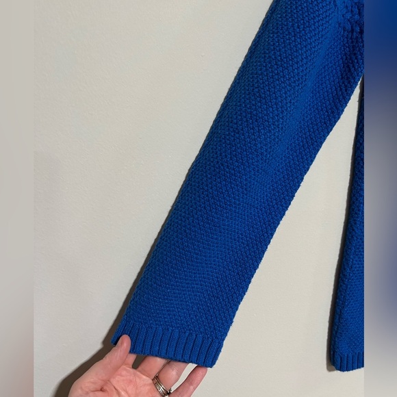 Talbots Blue Cashmere Blend Crew Neck Knit Sweater Size Large Petite - Picture 3 of 6